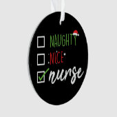 Nurse Naughty Nice Funny kerstkerstkerstkerstlijst Ornament (voorkant)