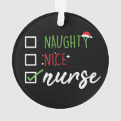 Nurse Naughty Nice Funny kerstkerstkerstkerstlijst Ornament (achterkant)