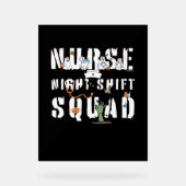 Nurse Night Shift Halloween Squad Classic T-shirt Acryl Bord (Voorkant)