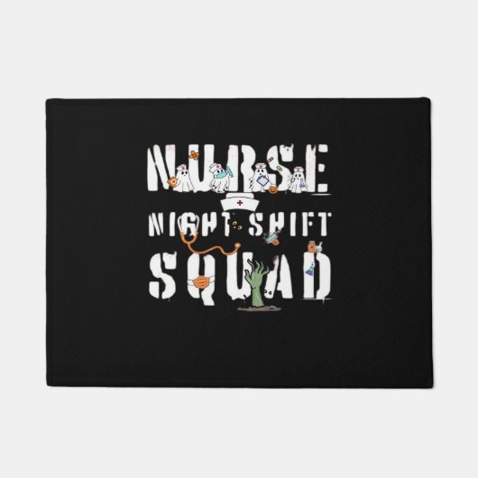 Nurse Night Shift Halloween Squad Classic T-shirt Deurmat (Voorkant)