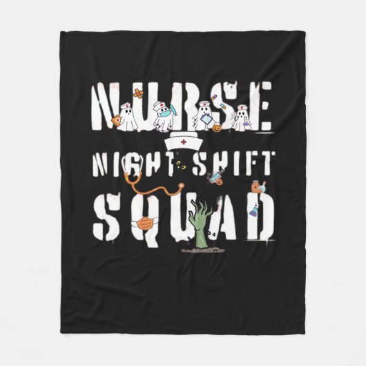 Nurse Night Shift Halloween Squad Classic T-shirt Fleece Deken (Voorkant)