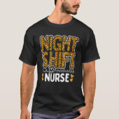Nurse Night Shift Leopard Nursing Appreciation Leo T-shirt (Voorkant)