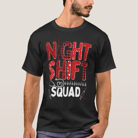 Nurse Night Shift Squad Nursing Appreciation RN CN T-shirt (Voorkant)