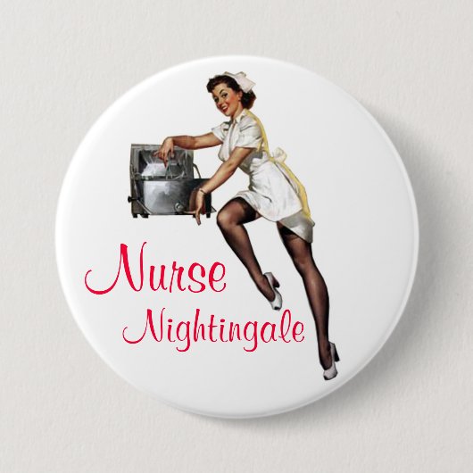 Nurse Nightingale Pin-Up Ronde Button 7,6 Cm (Voorkant)
