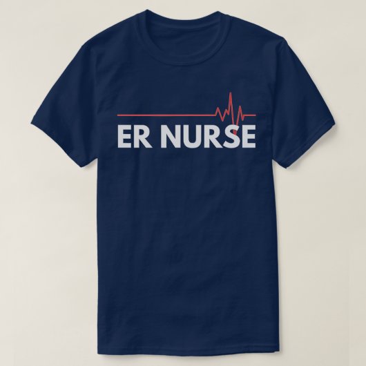 NURSE Noodruimte Nurzing RN Hartslag Gift T-shirt (Design voorkant)