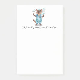 Nurse Notepad with Cute Cat Holding Coffee for Cat Post-it® Notes