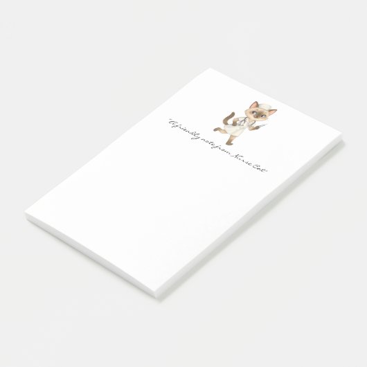 Nurse Notitieblok met Schattigee Cat Holding Coffe Post-it® Notes (Schuin)
