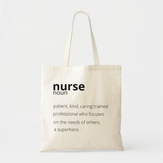 Nurse Noun Proud Hero Job Nursing Quote Tote Bag (Voorkant)