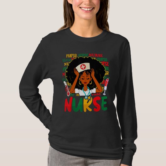 Nurse Nursing Black History Month RN Black Nurse L T-shirt (Voorkant)