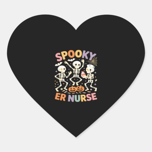 Nurse Nursing Cute Halloween Spooky Essential T-Sh Hart Sticker (Voorkant)