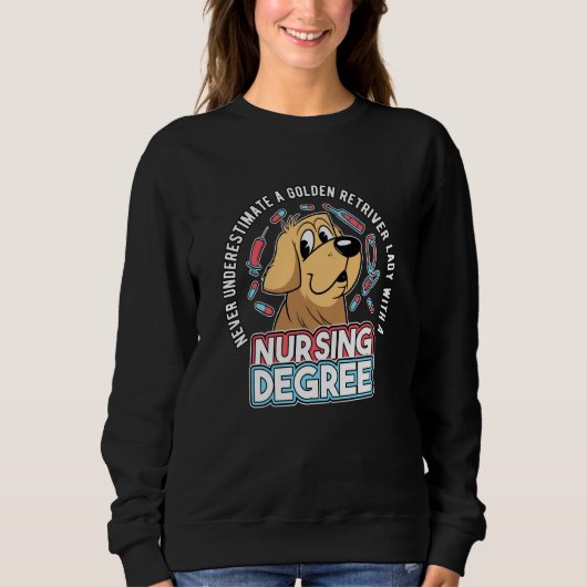 Nurse Nursing Nurses Golden Retriver Lady Nursing  Trui (Voorkant)