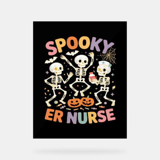 Nurse Nursing Schattige Halloween Spooky Essential Acryl Bord (Voorkant)