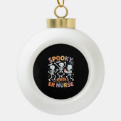 Nurse Nursing Schattige Halloween Spooky Essential Keramische Bal Ornament (Voorkant)