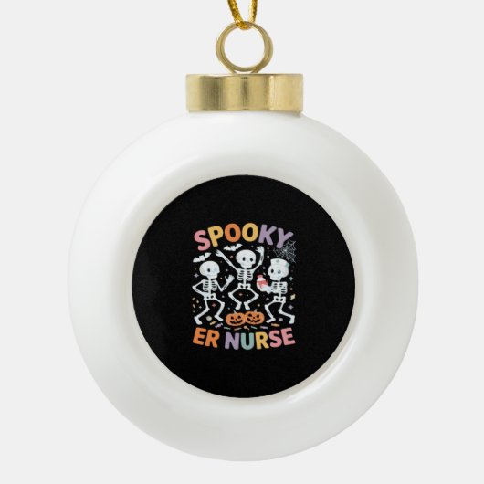 Nurse Nursing Schattige Halloween Spooky Essential Keramische Bal Ornament (Voorkant)