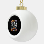 Nurse Nursing Schattige Halloween Spooky Essential Keramische Bal Ornament (Rechts)