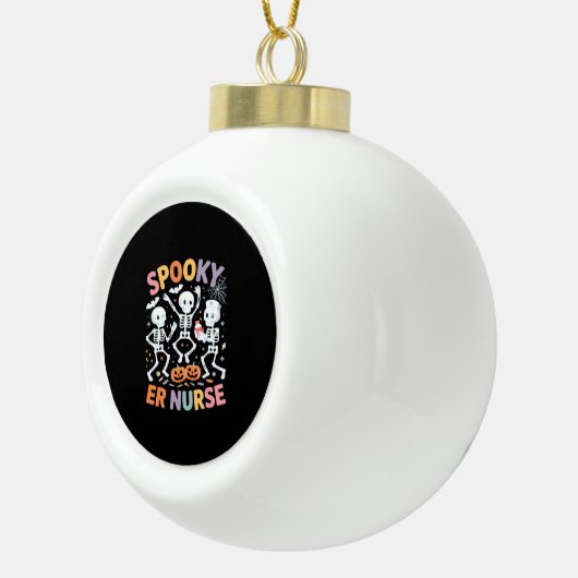 Nurse Nursing Schattige Halloween Spooky Essential Keramische Bal Ornament (Rechts)