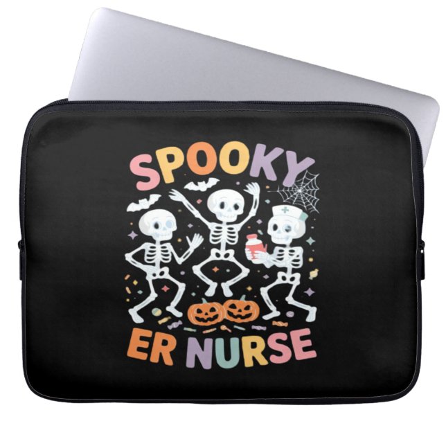 Nurse Nursing Schattige Halloween Spooky Essential Laptop Sleeve (Voorkant)
