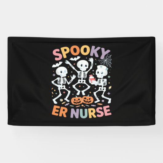 Nurse Nursing Schattige Halloween Spooky Essential Spandoek (Horizontaal)