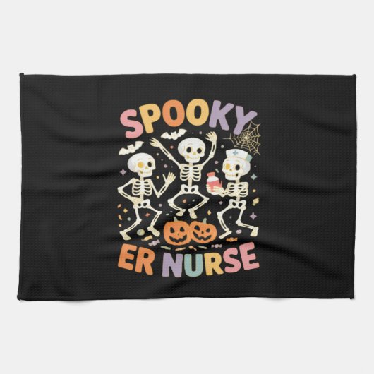 Nurse Nursing Schattige Halloween Spooky Essential Theedoek (Horizontaal)