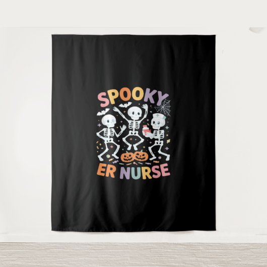 Nurse Nursing Schattige Halloween Spooky Essential Wandkleed (Voorkant)