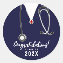 Nurse Nursing School Afstuderen 2025 Ronde Sticker