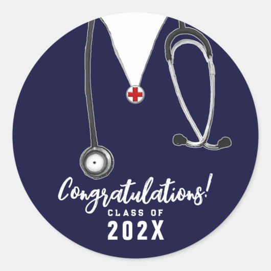 Nurse Nursing School Afstuderen 2025 Ronde Sticker (Voorkant)