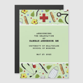 Nurse Nursing School Afstuderen aangekondigd Magnetische Uitnodiging