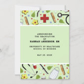 Nurse Nursing School Afstuderen aangekondigd Magnetische Uitnodiging (Voorkant)