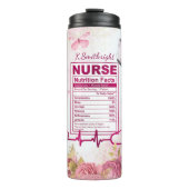 Nurse Nutrition Facts Floral Butterfly Thermosbeker (Voorkant)