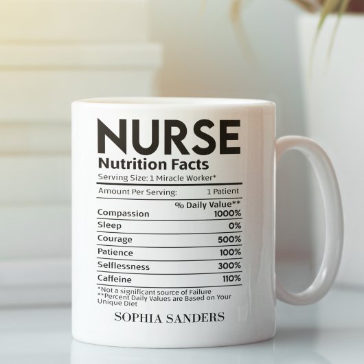 Nurse Nutrition Facts, funny Nurse Koffiemok
