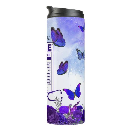 Nurse Nutrition Facts Purple Butterfly Thermosbeker (Geroteerd rechts)