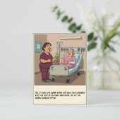 Nurse Offers Patient Green Potion Get Well Briefkaart (Staand voorkant)