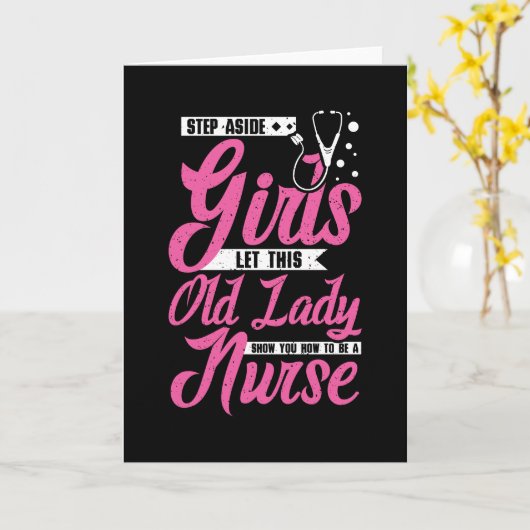 Nurse Old Lady Kaart (Gele Bloem)