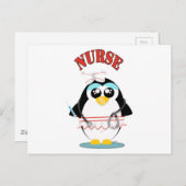 Nurse Penguin Vrouw Briefkaart (Voorkant / Achterkant)