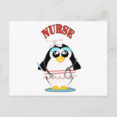 Nurse Penguin Vrouw Briefkaart (Voorkant)