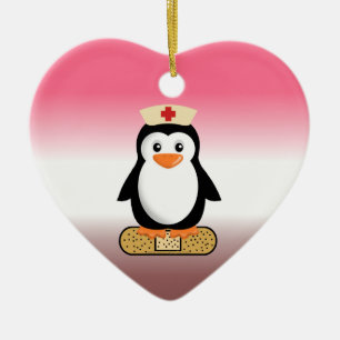 Nurse Penguin (w/Bandaid) Keramisch Ornament