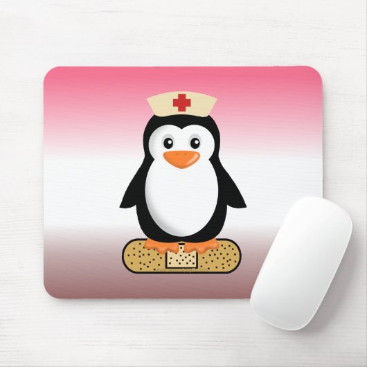 Nurse Penguin (w/Bandaid) Muismat (Met muis)
