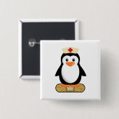 Nurse Penguin (w/Bandaid) Vierkante Button 5,1 Cm (Voorkant /achterkant)