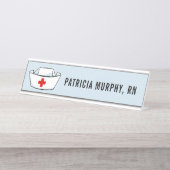Nurse Pet RN gepersonaliseerde naam blauw Bureau Naambordje (Voorkant)