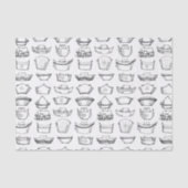 Nurse Pet  Zwart-wit Patroon Tissuepapier (Voorkant)