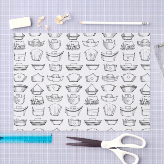 Nurse Pet  Zwart-wit Patroon Tissuepapier (Craft)