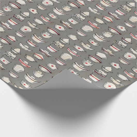  Nurse Petten Grey Pattern Cadeaupapier (Hoek)