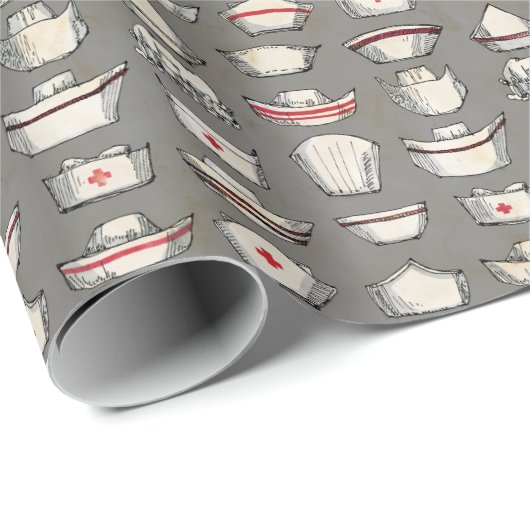  Nurse Petten Grey Pattern Cadeaupapier (Rol Hoek)