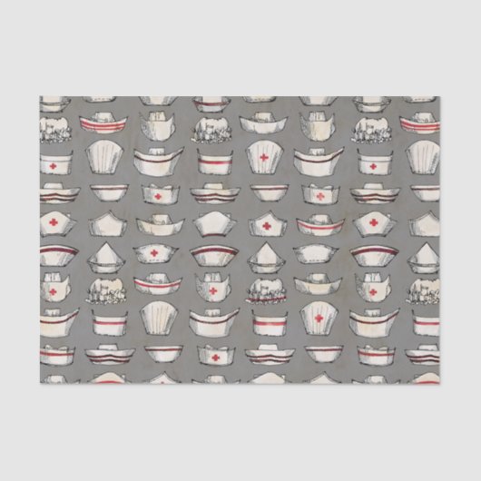  Nurse Petten Grey Pattern Tissuepapier (Voorkant)