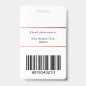 Nurse Photo Logo Barcode Roos Gold Pink Classic Badge (Achterkant)
