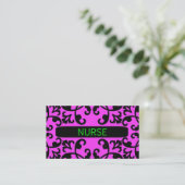 Nurse Pink Damask Visitekaartje (Staand voorkant)