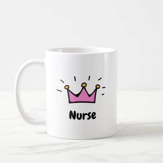 Nurse Pink Princess Crown Art Koffiemok (Links)