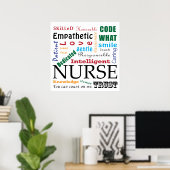 NURSE Poster Art WORDS DESCRIBE NURSES RNs (Thuiskantoor)