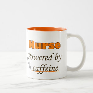 Nurse Powered by caffeine Tweekleurige Koffiemok