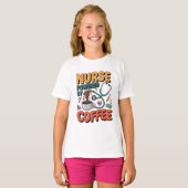 Nurse Powered by Coffee T-shirt (Voorkant volledig)